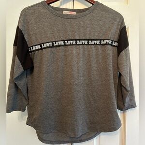 LOVE Sweatshirt Gray & Black, Sz S